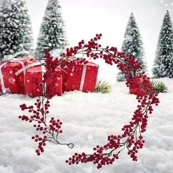 195/270 см искусственная красная ягодная гирлянда реалистичная внутренняя уличная подвесная искусственная красная пена с фруктами M