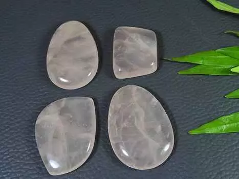 195Cts. Розовый кварц фантазийный кристалл кабошон драгоценный камень россыпью 6 шт. лот 28-37 мм RQ-2878