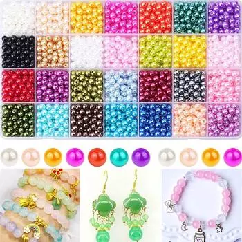1960 шт. 6 мм бусины из АБС-пластика для изготовления ювелирных изделий, 28 цветов, хрустальные бусины из драгоценных камней, изготовление браслетов, круглые ремесленные бусины, сделай сам, ожерелье, браслет, принадлежности для изготовления ювелирных изде