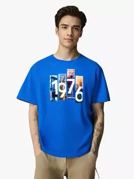 1976 Большой размер Мужская футболка с короткими рукавами 100% хлопок Повседневная футболка S-6XL 6XL