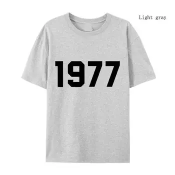 1977 Хлопковая футболка для мужчин и женщин, модный бренд High Street, свободная флисовая хлопковая футболка, осенне-зимняя теплая хлопковая футболка S