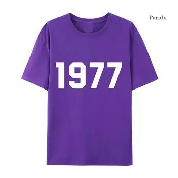 1977 Хлопковая футболка для мужчин и женщин, модный бренд High Street, свободная флисовая хлопковая футболка, осенне-зимняя теплая хлопковая футболка S