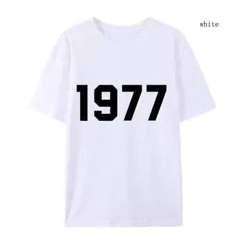 1977 Хлопковая футболка для мужчин и женщин, модный бренд High Street, свободная флисовая хлопковая футболка, осенне-зимняя теплая хлопковая футболка S