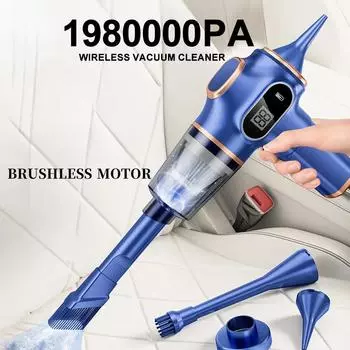 1980000Pa 5 In1 беспроводной пылесос автомобильный портативный робот-пылесос ручной для офиса автомобиля офисная бытовая техника 1 Pcs Filter синий