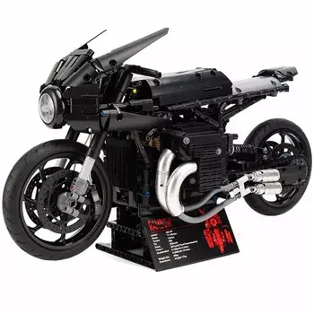 1981 шт. технические черные мотоциклы, гоночные модели автомобилей, строительные блоки 1:5-масштабный мотоцикл, спортивный автомобиль, кирпичи, игрушки для детей