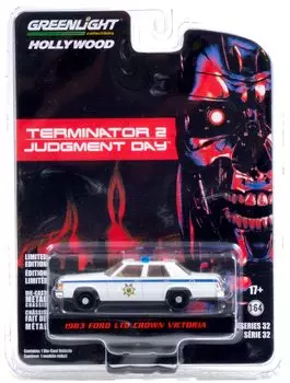 1983 Ford LTD Crown Victoria Police White Terminator из фильма «Судный день» голливудская серия литая модель автомобиля Greenlight 44920 D 2: (1991) 1/64