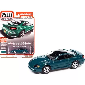 1993 Dodge Stealth Peacock Green Black Top Limited Edition 14478 Piece Worldwide Diecast Model Car от Autoworld R/T Modern Muscle 1/64