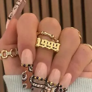 1997 1998 1999 год рождения кольца для женщин и мужчин готическое кольцо из нержавеющей стали свадебные ретро ювелирные изделия Рождественский подарок Anillos Mujer 7&gold plated