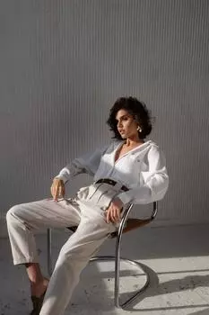 1998 — Морковно-бежевые льняные брюки Bohemai