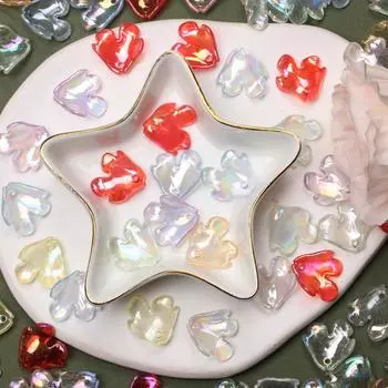 19*18,5 мм, 5 шт., разноцветные лепестки пиона, ручные акриловые свободные бусины для изготовления ювелирных изделий, сделай сам, сладкий браслет, ожерелье, аксессуары светло-зеленый