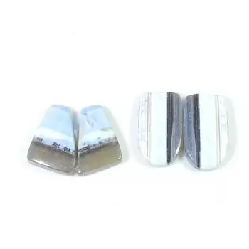 19-22MM Онвайи Голубой Опал Совпадающие Пара Фантазийных Кабошонов Лот SK-1640