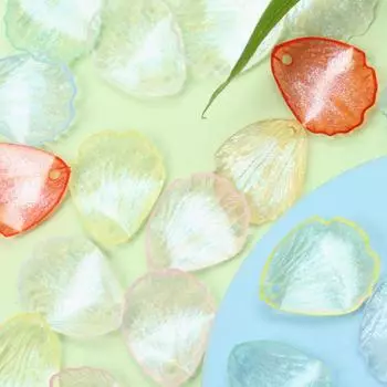 19*23 мм 10 шт. акриловые прозрачные лепестковые бусины для изготовления ювелирных изделий, бисерные материалы ручной работы about 19*23mm разноцветный