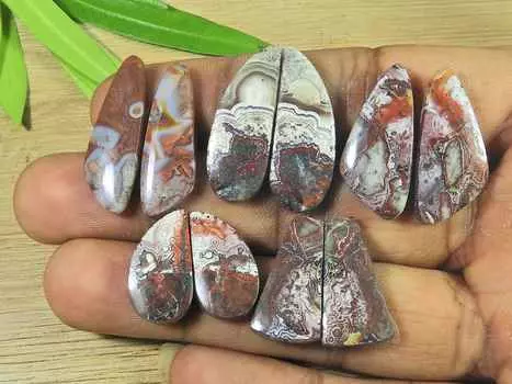 19-28MM натуральный агат Crazy кружевной фантазийный подобранный пара россыпью драгоценных камней лот 5 пар RQ-2353