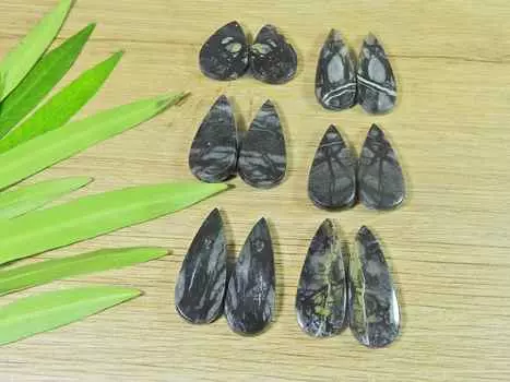 19-28 мм натуральный грушевидный кабошон Пикассо Джаспер 6 шт. россыпью драгоценных камней лот 114 карат. РQ-2458