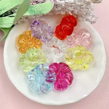 19,3 мм Материал ручной работы DIY Модные акриловые хрустальные серьги Прозрачные аксессуары Цветок сливы 10 шт. свободные бусины браслет аксессуары красный