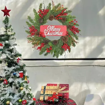 19,69 Рождественский венок Искусственная гирлянда Товары для вечеринок Подвеска на дверь для передней части Рождества