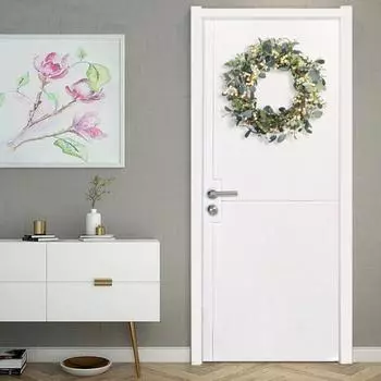 19,7-дюймовый искусственный эвкалиптовый венок, искусственная зелень, венок с ягодами, входная дверь