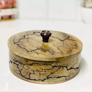 19,812 см Коробка для чапати с натуральным видом из манго, потрескавшаяся коробка, запеканка, коробка для тушеного мяса, чапати дабба, деревянная коробка для роти, горячий набор для кухонного подарка