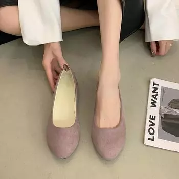 19 цветов, весенне-осенние новые стильные женские туфли на сухожильной подошве, универсальные модные маленькие туфли-лодочки с квадратным носком 35 дубильная кора