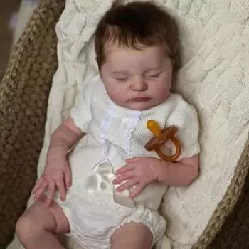 19-дюймовая мягкая тканевая имитация тела куклы Reborn Laura Реалистичная спящая кукла Rebirth с ручным рисунком кожи для новорожденных, подарки на день рождения и Рождество cloth body