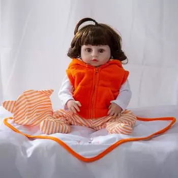 19-дюймовые полностью силиконовые куклы Reborn Baby из ткани лисы для малышей, коричневая кожа, куклы Boneca, игрушки для детей, Playmate, Рождественский подарок 49 cm коричневый