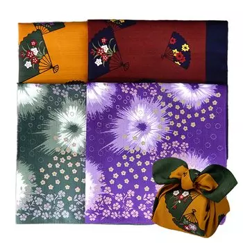 19-дюймовый Фурошики, сделанный в Японии, японский узор, 4 предмета, маленькая упаковка для обеда «Фукуса», краткая информация о упаковке, плетеный из шунтунга, салфетка, коврик 50 x 50 см