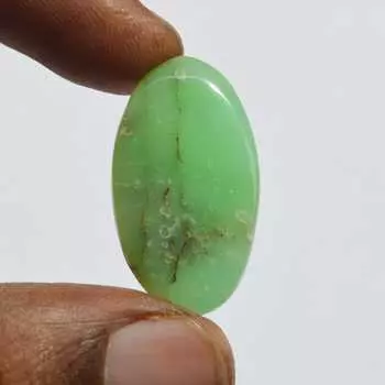 19 карат, натуральный драгоценный камень хризопраз высшего качества, кабошон, полудрагоценный россыпью, 30x17 мм, овальная форма 30x17 mm зелёный