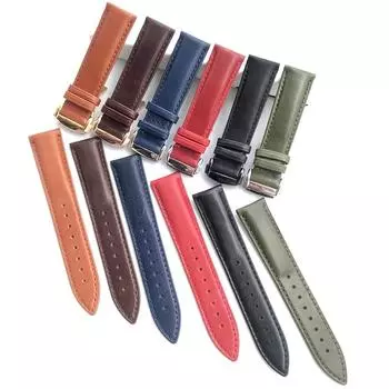 19 мм 20 мм 21 мм 22 мм черный, коричневый, черновато-зеленый, синий, ремешок из натуральной кожи, ремешок для часов Omega Speedmaster, браслет-валюта 19mm No Clasp