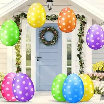 19 надувные пасхальные яйца украшения гигантское пасхальное яйцо орнамент красочные яйца уличный двор декор для гостиной офиса сад газон синий