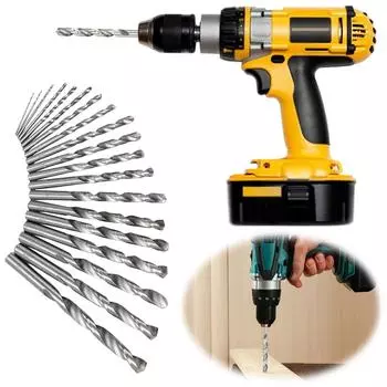 19 Pcs 1-10mm Mini Micro Spiral Twist Drill Bit Round Shank Drill Bits Set Drilling Tool Set Electric Tools for Wood Drilling