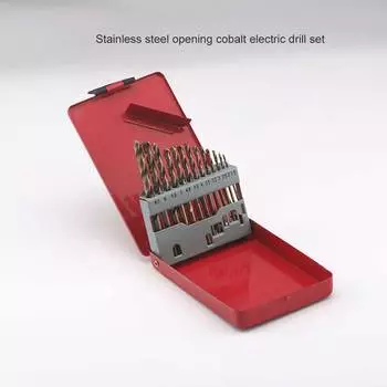 19 шт./комплект профессиональных сверл M35 Cobalt с прямыми спиральными головками, портативная дрель с электрической головкой, простая установка