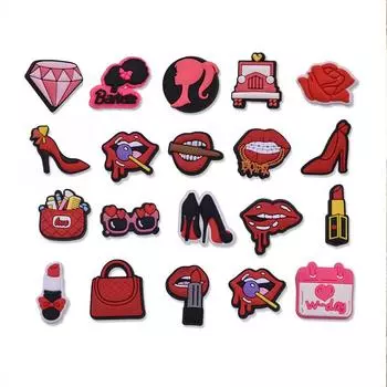 19 шт., косметическая серия, обувь из ПВХ, подвески, украшения для обуви, аксессуары для обуви 19pcs