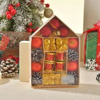 19 шт. Рождественские елочные шары, конфеты, шишки, подвеска, елочные шары, рождественские украшения для дома