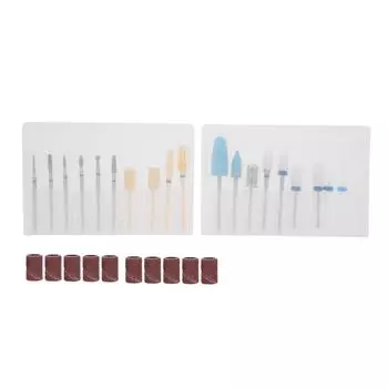 19 шт., сверло для полировки ногтей + 10 шт., шлифовальные ленты, набор насадок для шлифовки ногтей, маникюра