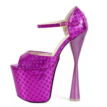 19 см сексуальные женские туфли на высоком каблуке с водонепроницаемой платформой и открытым носком свадебные туфли больших размеров 34 синий