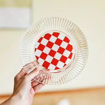 19 см столовая посуда клетчатая стеклянная тарелка для десерта салатник сервировочный поднос тарелки кухня ресторан паста зелёный