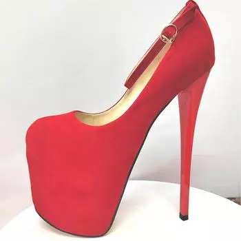 19 см женские сексуальные туфли с круглым носком туфли-лодочки для вечеринок и клуба на платформе туфли на высоком каблуке туфли для стриптиза большие размеры 34 чёрный