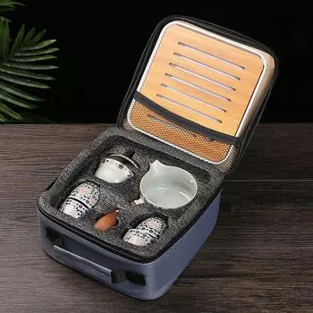 19 стилей, китайский чайный сервиз кунг-фу, дорожный чайный сервиз, керамический портативный чайный сервиз, чайник, заварочный чайник, чашка для чая