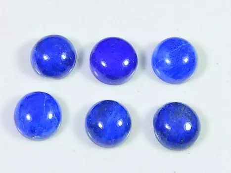 19Cts Natural Blue Lapis Lazuli Round Cabochon Loose Gemstone 6Pcs Lot 9X9MM RQ-1835