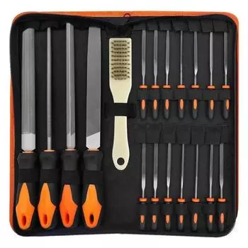 19pcs Metal File Tool Bag T12 Drop Forged Alloy Steel File Set Precision Wood Handle Rasp File Tools for Metalwork Hand Tools