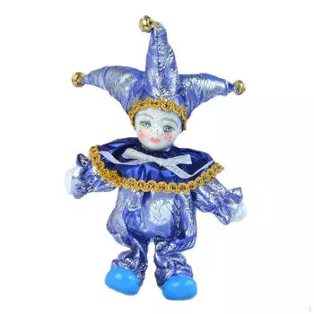 19см Кукла Клоун Арлекин Декор для Стола Расписанное Лицо Хэллоуин Украшение Руж Готическая игрушка для Искусств