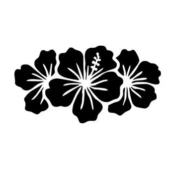 19x10 см Цветок гибискуса Наклейки на автомобиль Виниловая наклейка Мотоцикл Декоративные аксессуары Креативный водонепроницаемый декор S52842# 19x10 cm