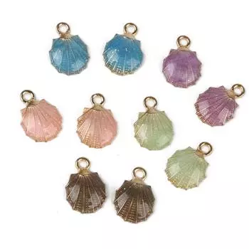 19x13 мм 10 шт., сплав металла, эмаль, подвеска в виде ракушки для DIY браслета, ожерелья, изготовления ювелирных изделий чёрный