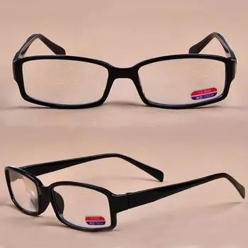 + 1.00- + 3.00 Черные очки для чтения Женщины Мужчины Популярная оправа Прозрачные линзы 1