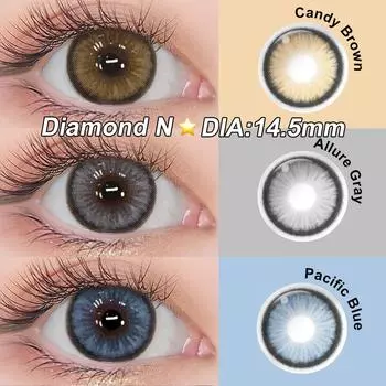 -1.00~-6.00 Градуированные контактные линзы для глаз 1 пара контактных линз с диоптриями Алмазные линзы для глаз Красота зрачков Большие линзы для глаз Косметика 0.00