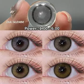 (-1,00~-6,00) Линзы по рецепту Цветные контактные линзы Натуральные цветные линзы для зрения Цветные линзы с диоптриями Контактные линзы для близорукости 0.00