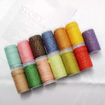 1.0/1 2 мм посыпанная золотая нить плюс золото ручная хлопковая нить 18 прядей неэластичная ручная хлопковая нить 25 метров рулон самодельная плетеная веревка Wenwan 1 piece