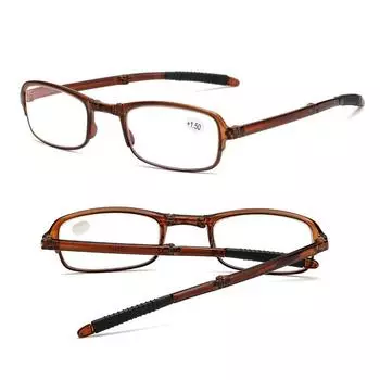 +1.0 +1.5 +2.0 +2.5 +3.0 +3.5 +4.0 Men Glasses With Box Frame TR Spectacles Women New Design Folding Reading Glasses Portable Delicate Jewelry +4.0 No Box коричневый