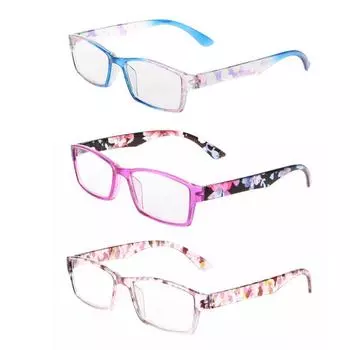 +1.0/+1.5/+2.0/+2.5/+3.0/+3.5/+4.0 Модные унисекс-очки для чтения Rein в ретро-прямоугольной оправе HD-очки Уникальные очки +3.0 белый