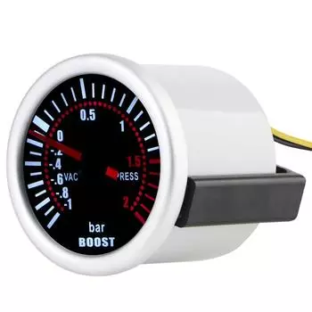 -1~0~2 бар белый светодиодный фонарь универсальный турбонаддув модификация автомобиля 2 52 мм автомобильный манометр турбо манометр дымовая линза 12 В White
